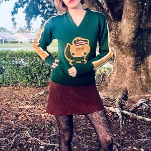 Rare Vintage 70s Wool Crocodile Sweater